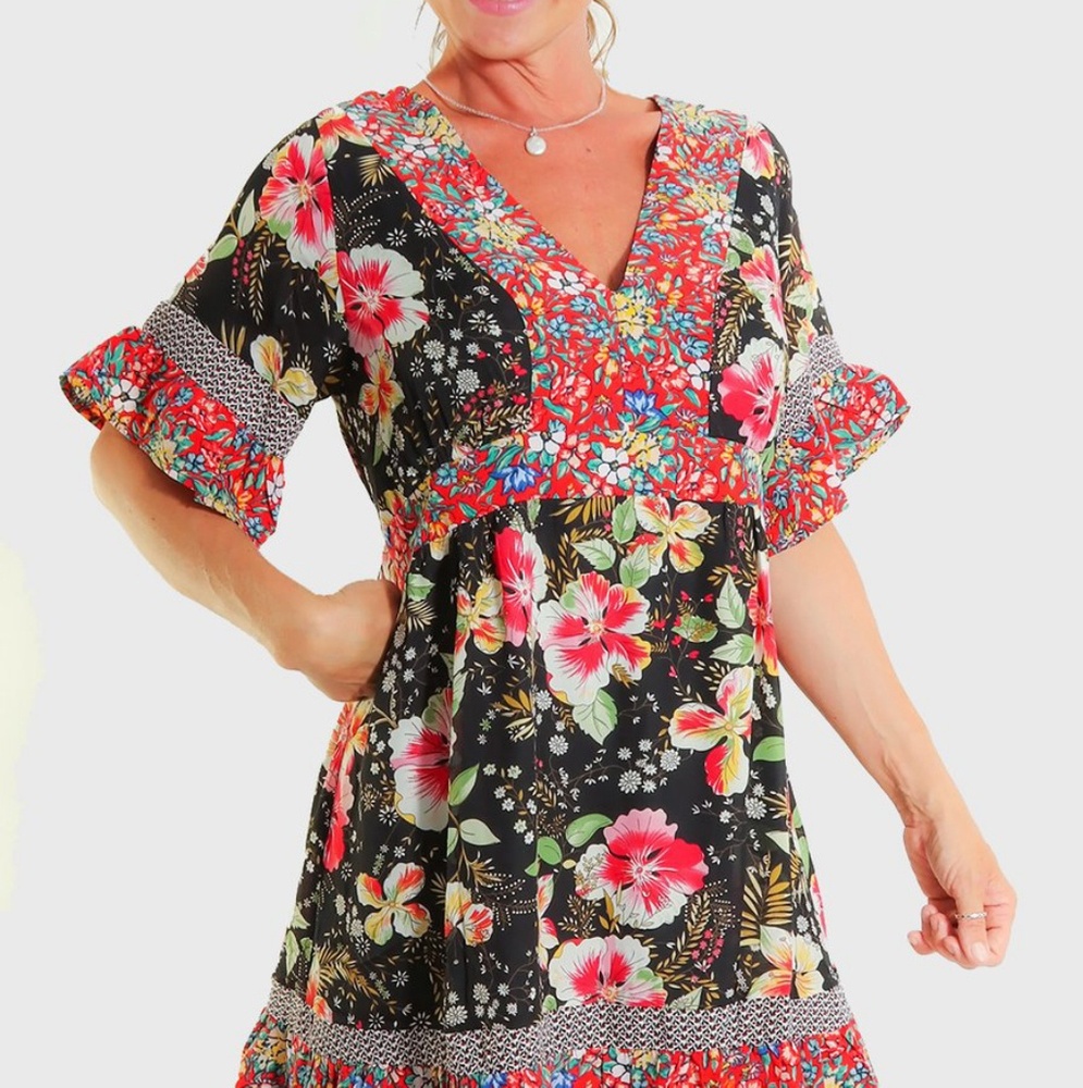 Black floral Umgee Dress